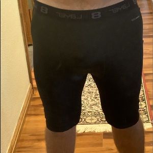 Men’s 8 Layer Black Bike Shorts Wick Dry X Large